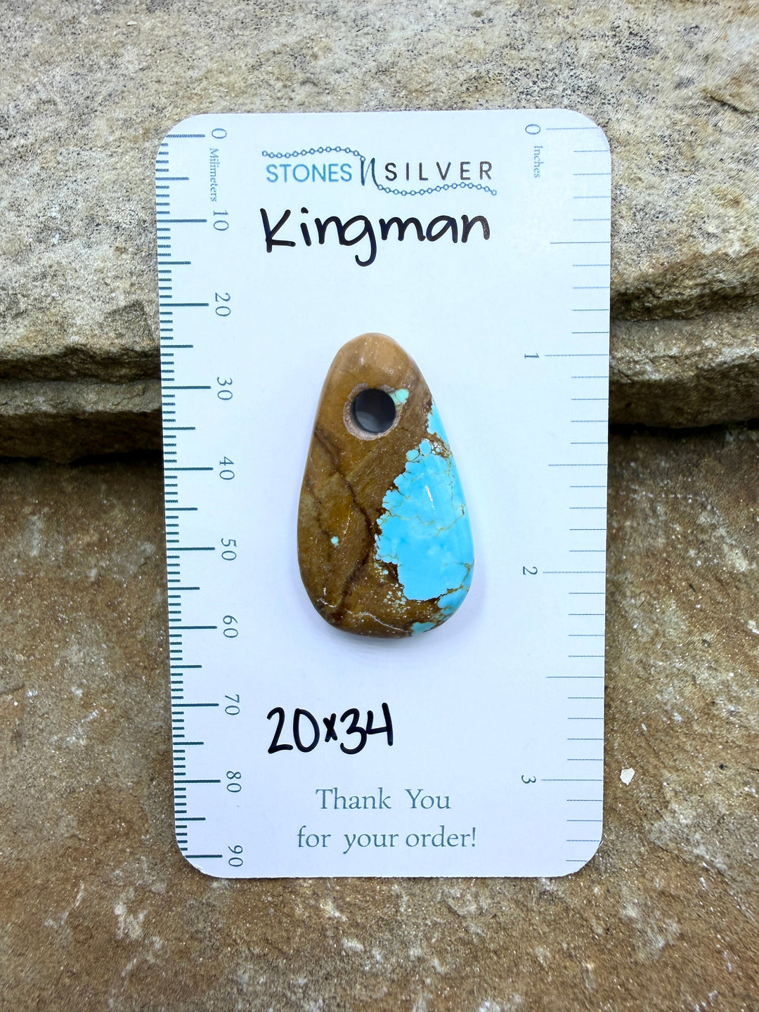 Kingman Turquoise (Arizona) (Large Hole) Focal Pendant Bead