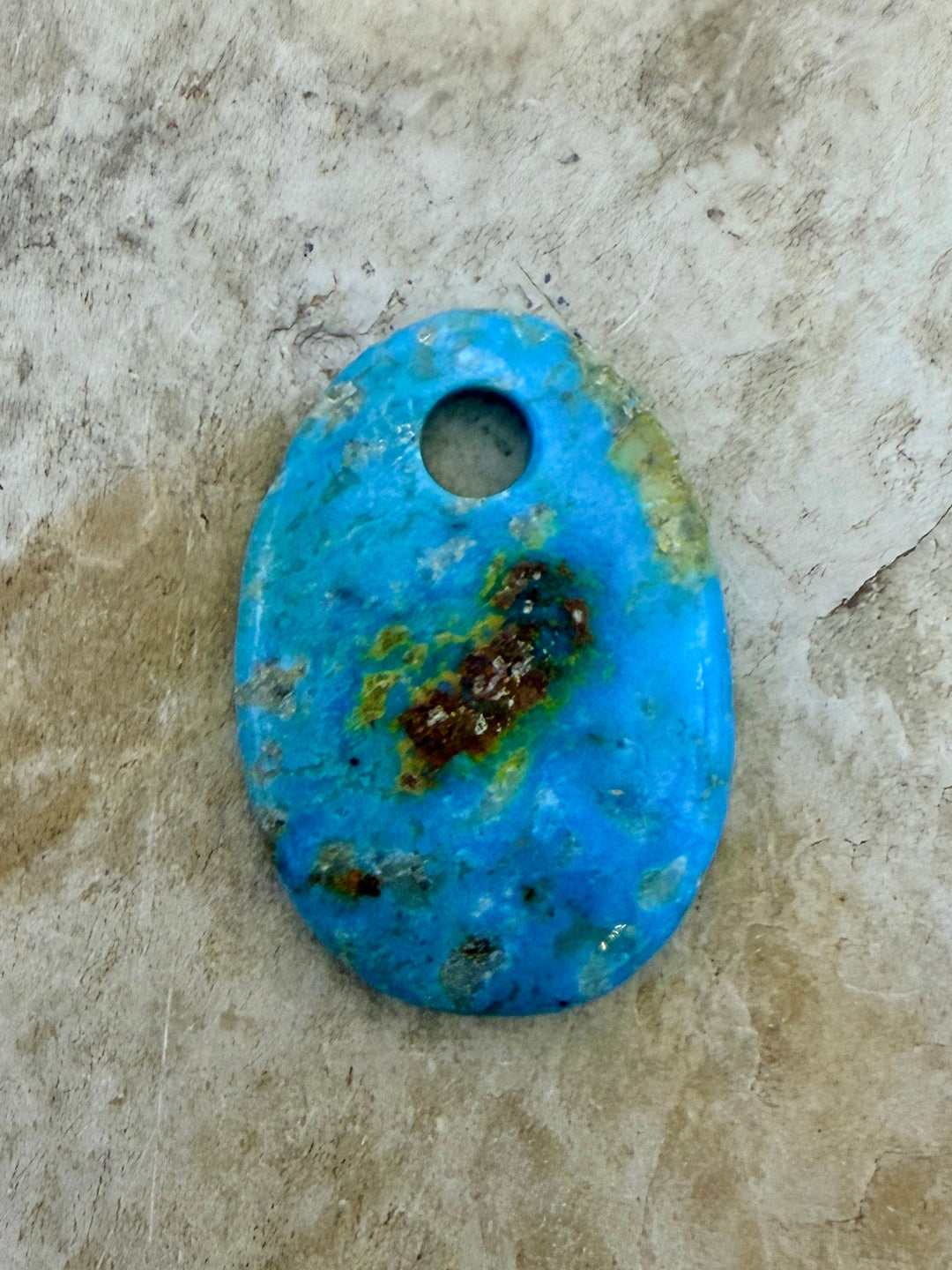 Kingman Turquoise (Arizona) (Large Hole) Focal Pendant Bead