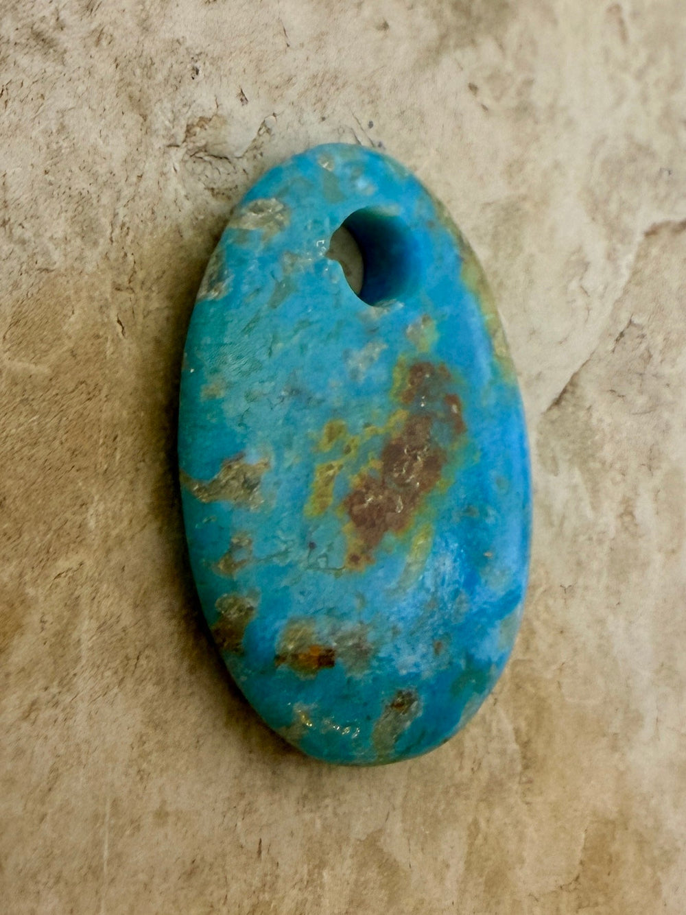 Kingman Turquoise (Arizona) (Large Hole) Focal Pendant Bead