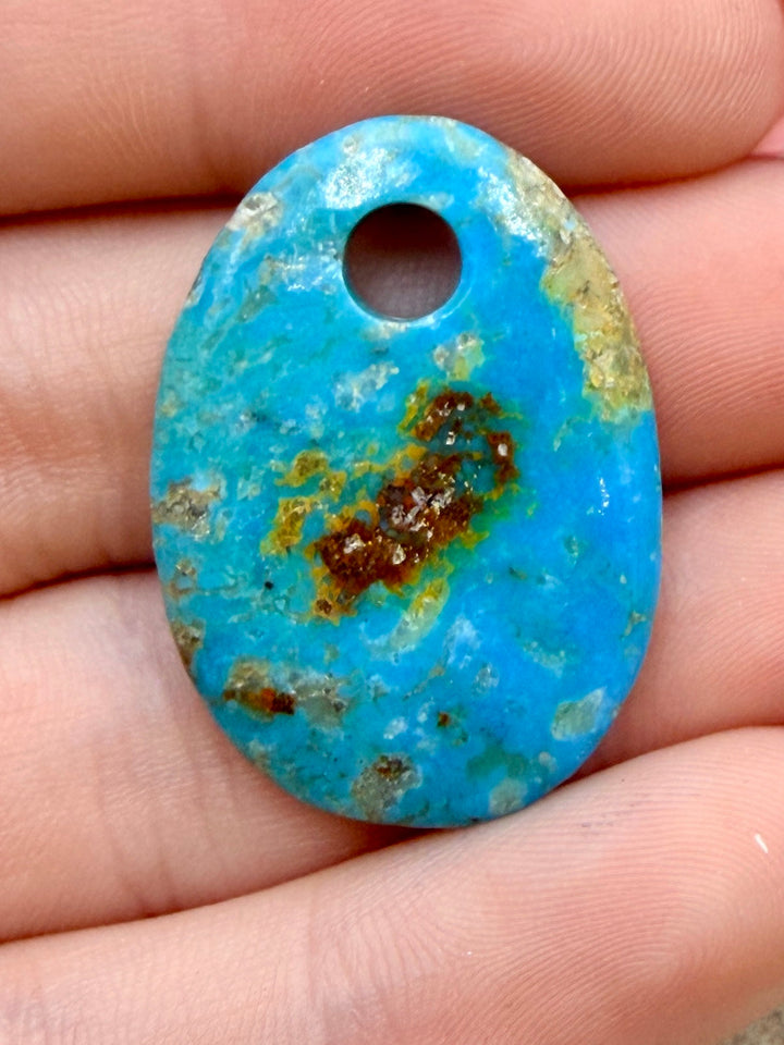 Kingman Turquoise (Arizona) (Large Hole) Focal Pendant Bead