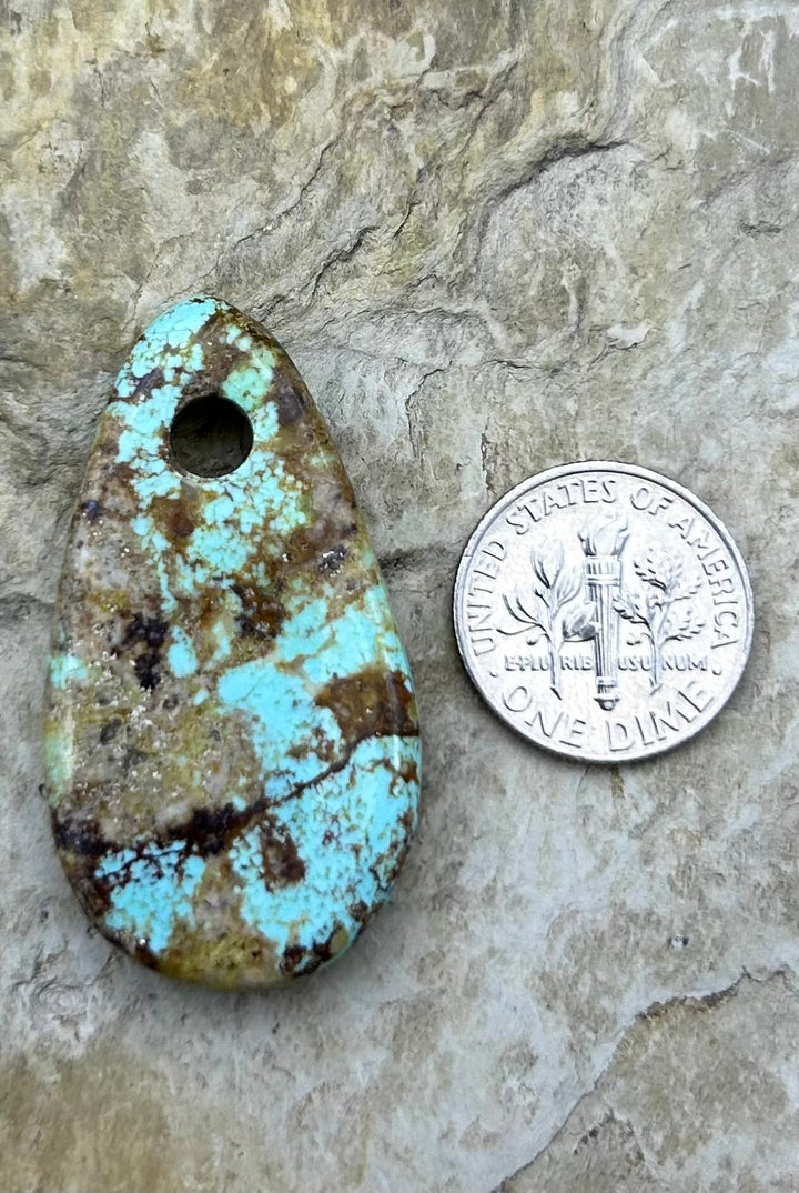 Kingman Turquoise (Arizona) (Large Hole) Focal Pendant Bead