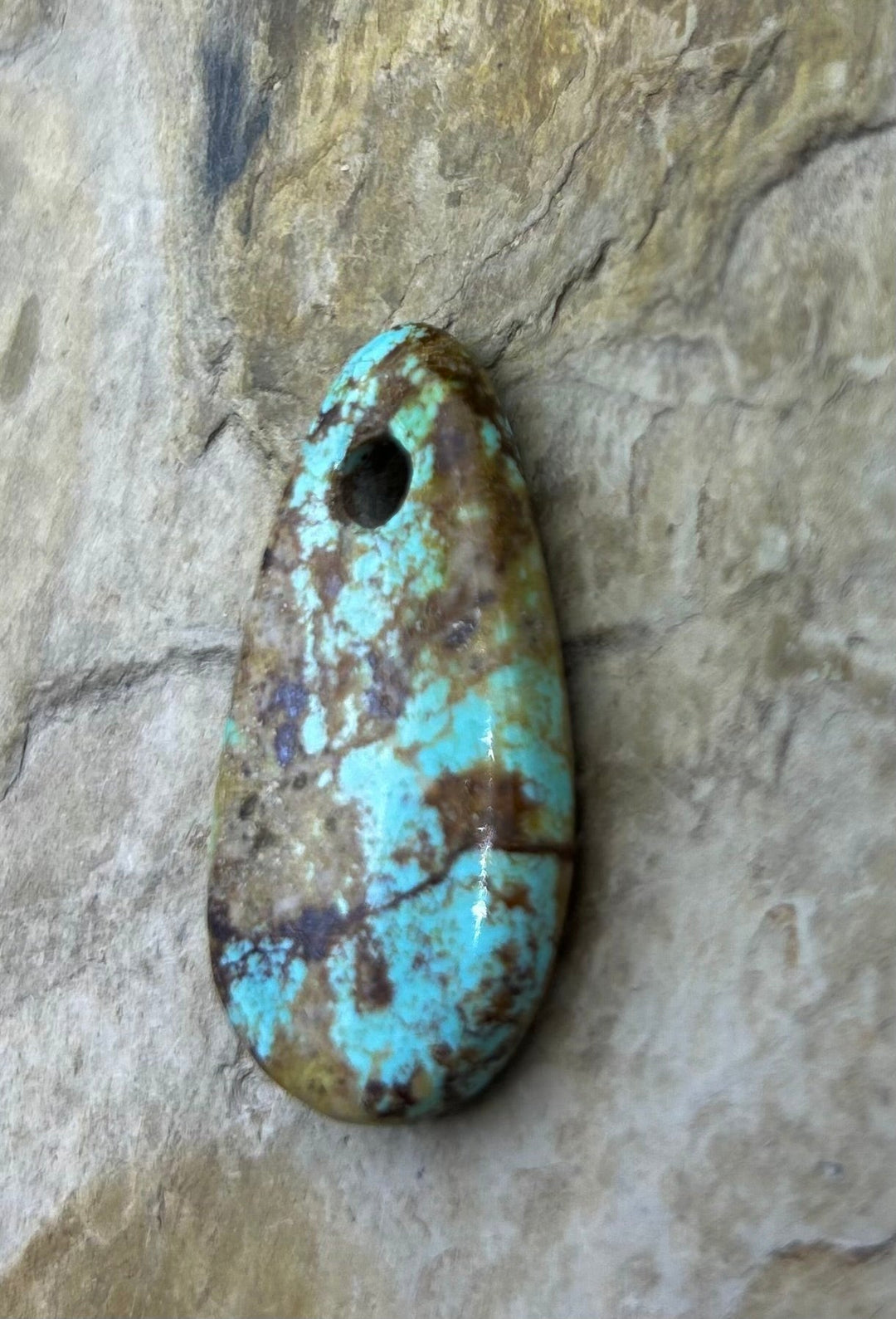 Kingman Turquoise (Arizona) (Large Hole) Focal Pendant Bead