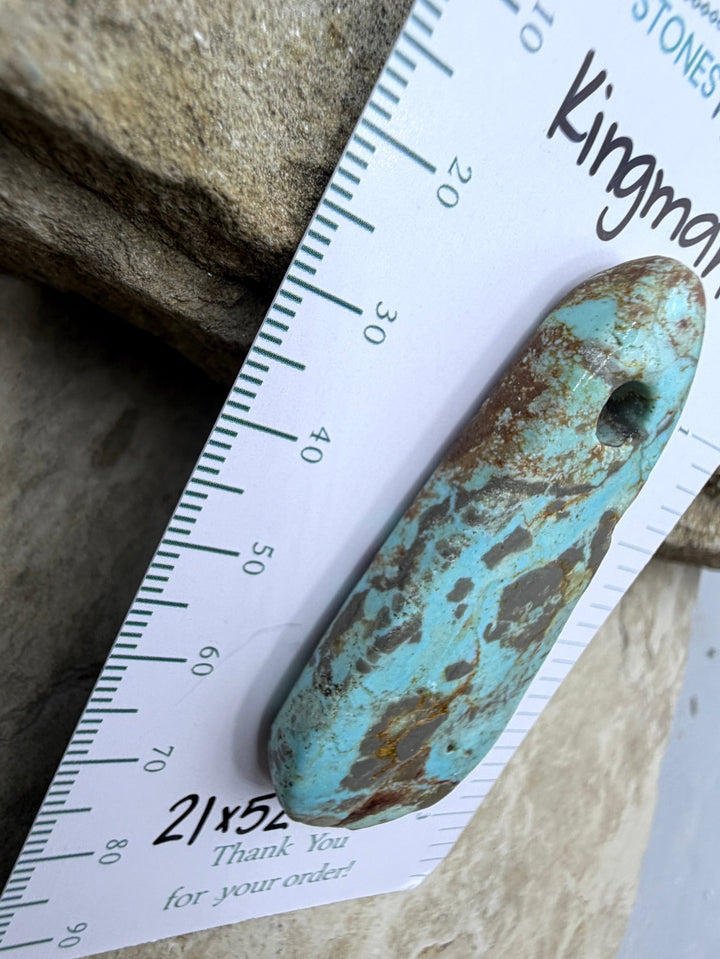 Kingman Turquoise (Arizona) Large Hole Focal Pendant Bead