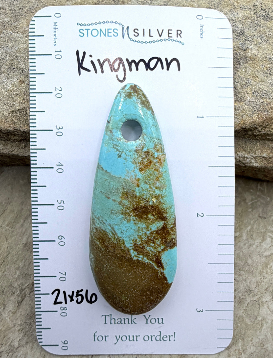 Kingman Turquoise (Arizona) Large Hole Focal Pendant Bead