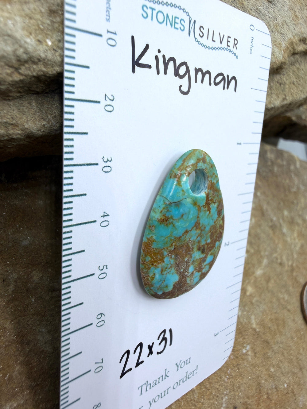 Kingman Turquoise (Arizona) (Large Hole) Focal Pendant Bead