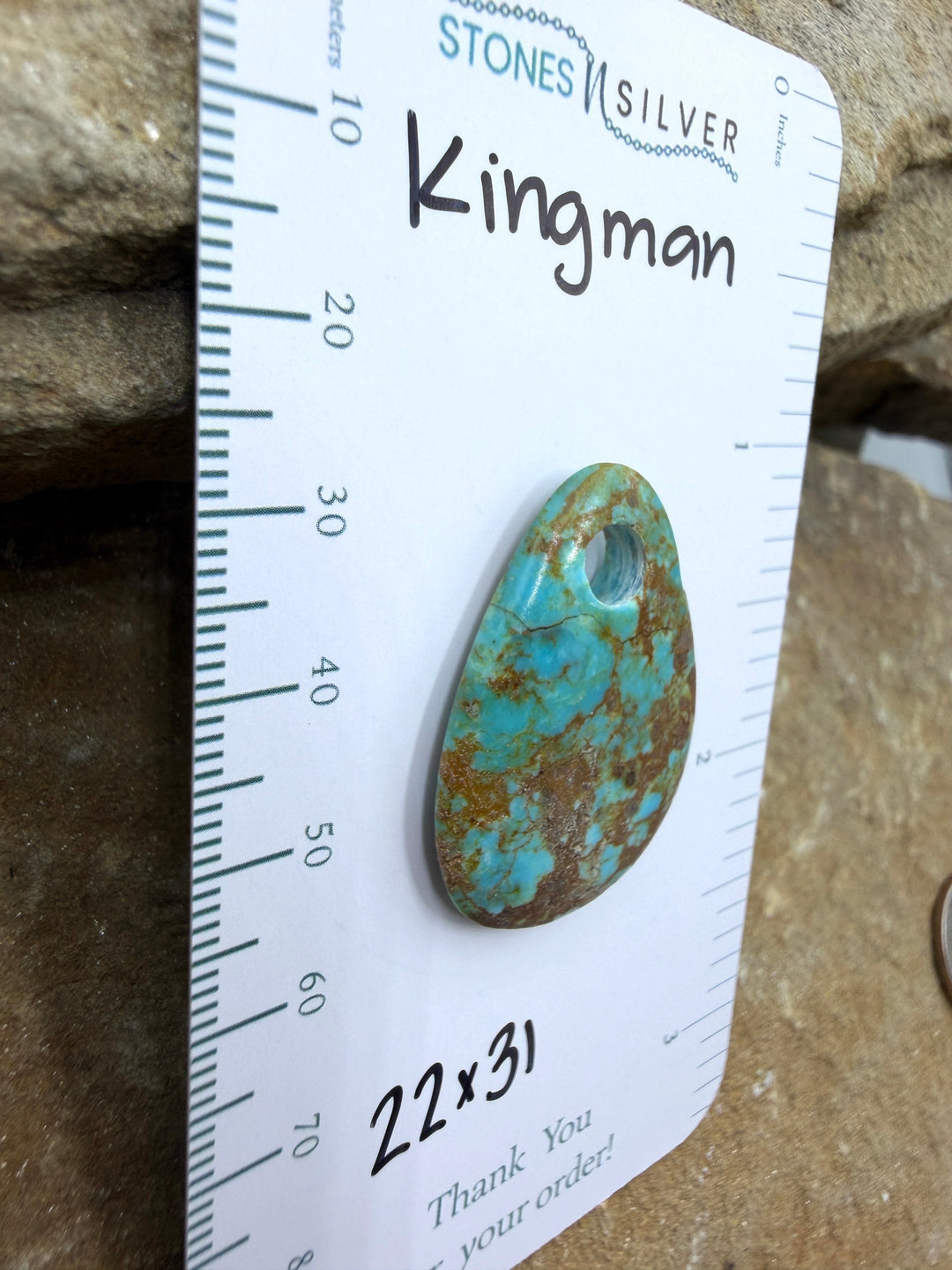 Kingman Turquoise (Arizona) (Large Hole) Focal Pendant Bead