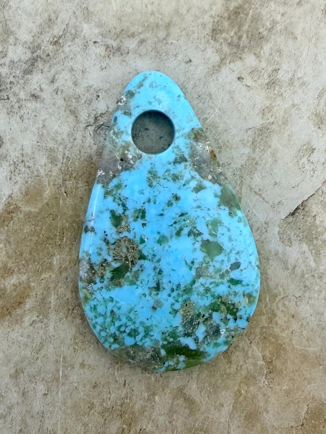 Kingman Turquoise (Arizona) (Large Hole) Focal Pendant Bead