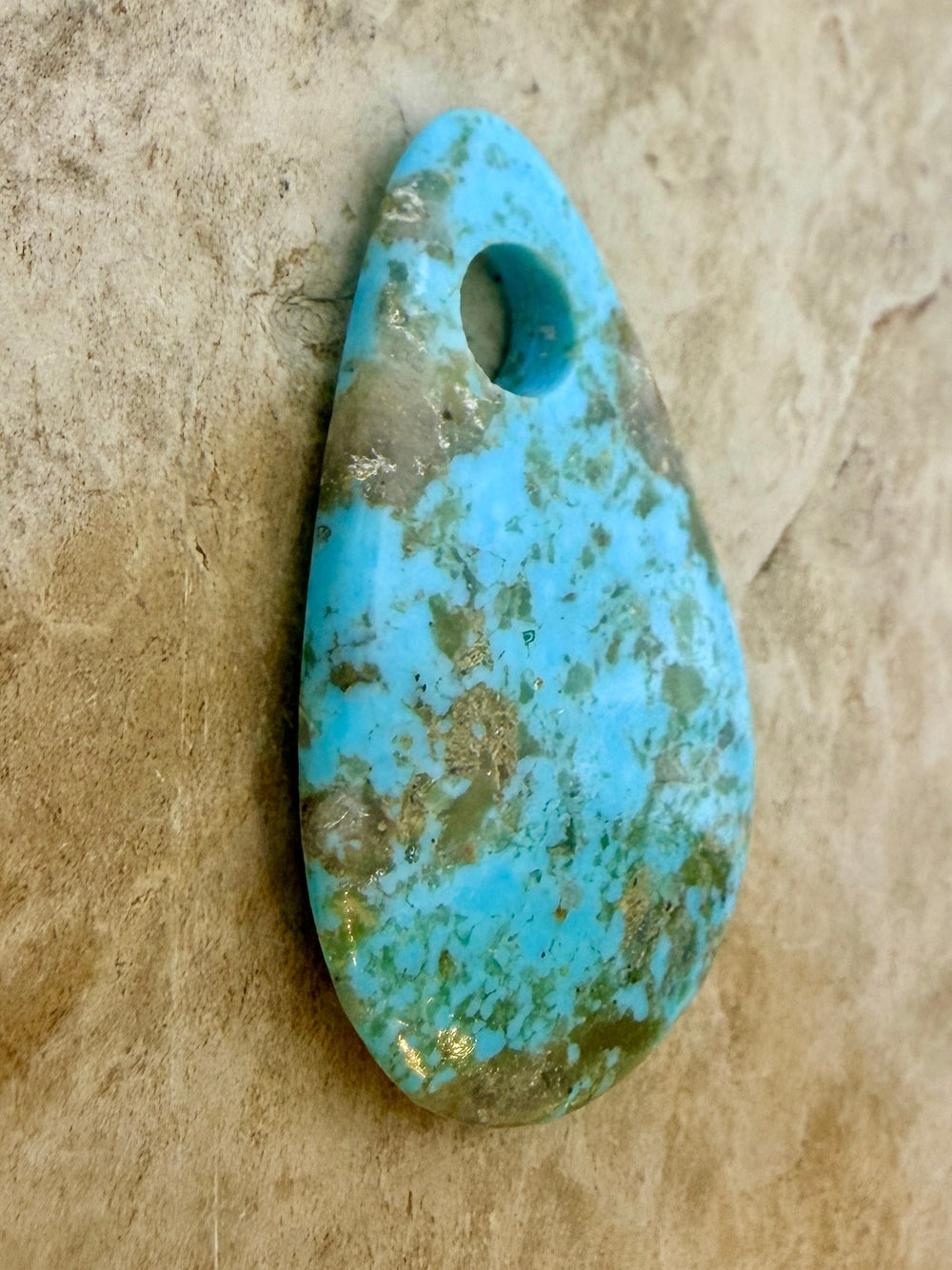 Kingman Turquoise (Arizona) (Large Hole) Focal Pendant Bead