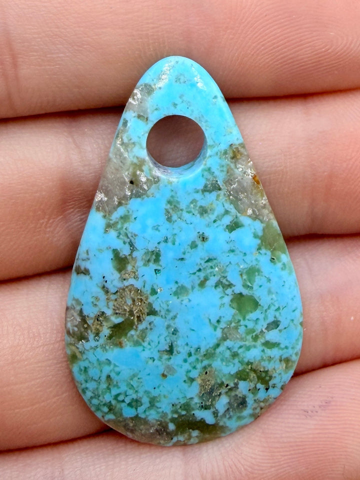 Kingman Turquoise (Arizona) (Large Hole) Focal Pendant Bead