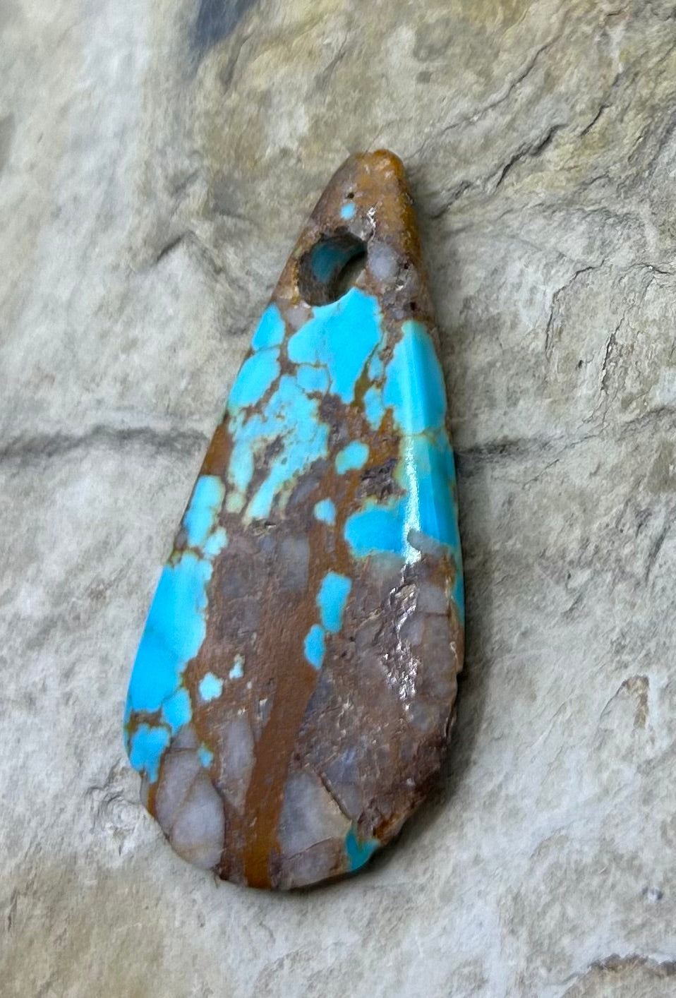 Kingman Turquoise (Arizona) (Large Hole) Focal Pendant Bead