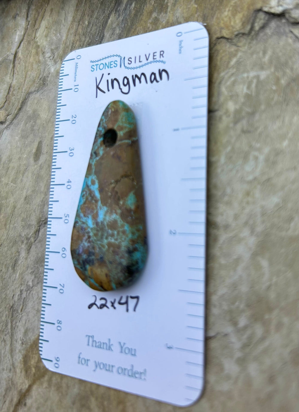 Kingman Turquoise (Arizona) (Large Hole) Focal Pendant Bead