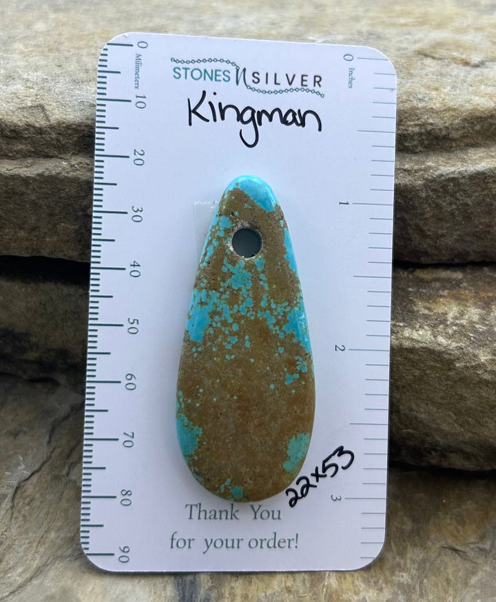Kingman Turquoise (Arizona) Large Hole Focal Pendant Bead