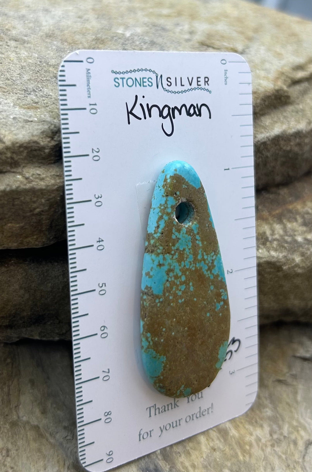 Kingman Turquoise (Arizona) Large Hole Focal Pendant Bead