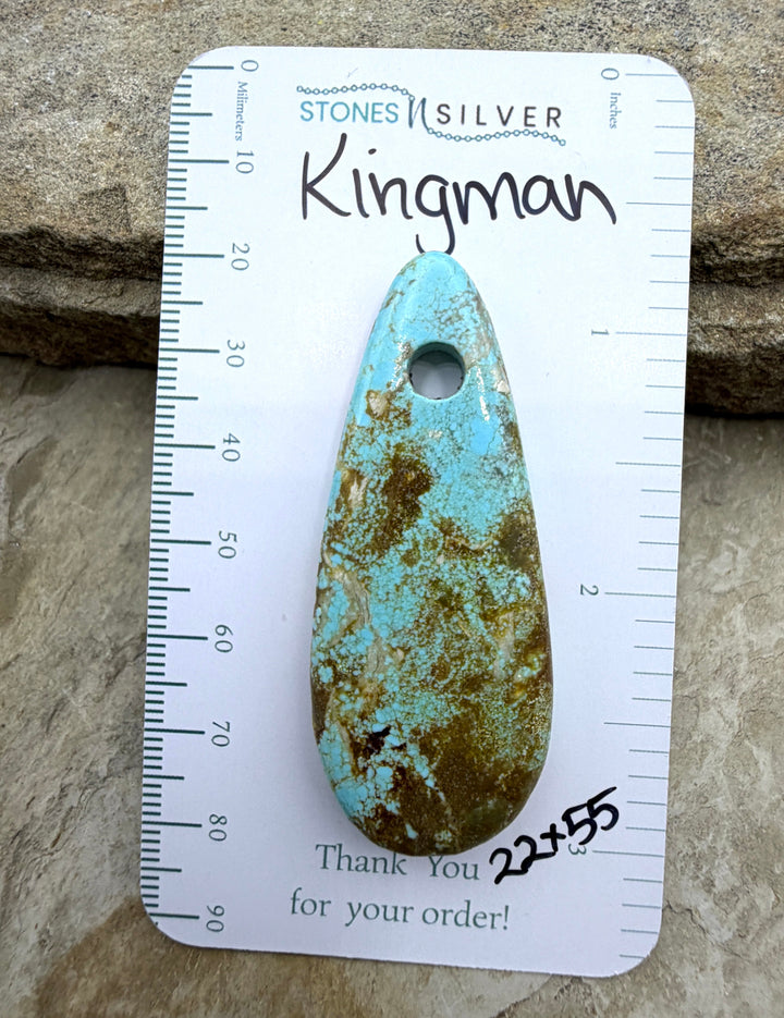 Kingman Turquoise (Arizona) Large Hole Focal Pendant Bead