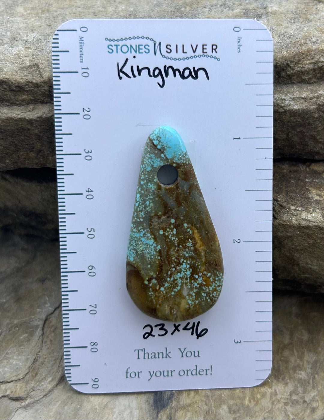 Kingman Turquoise (Arizona) Large Hole Focal Pendant Bead