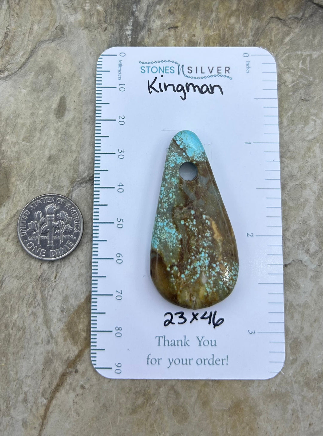 Kingman Turquoise (Arizona) Large Hole Focal Pendant Bead