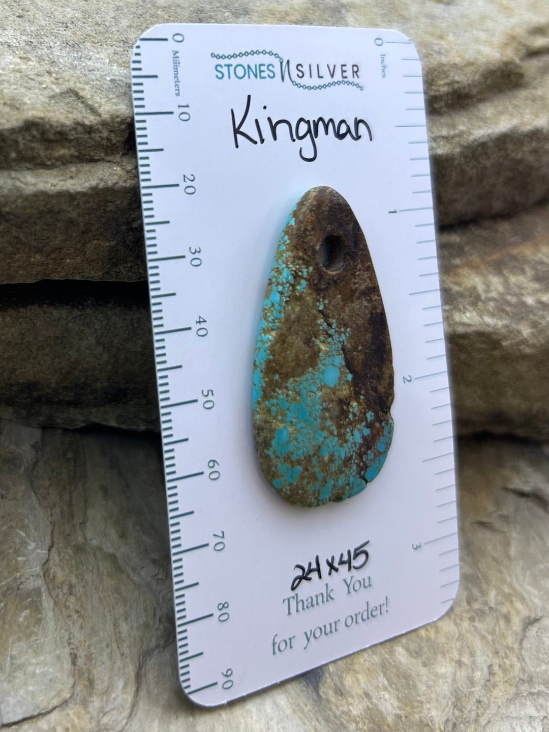 Kingman Turquoise (Arizona) Large Hole Focal Pendant Bead
