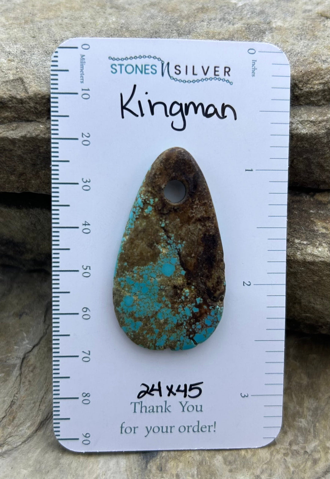 Kingman Turquoise (Arizona) Large Hole Focal Pendant Bead