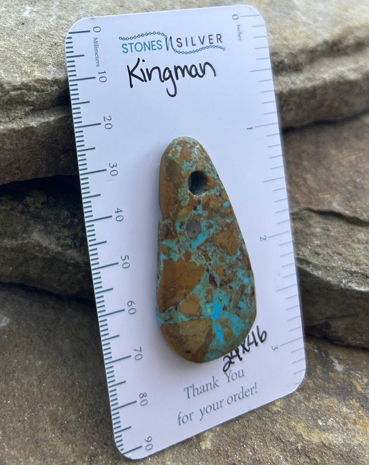 Kingman Turquoise (Arizona) (Large Hole) Focal Pendant Bead