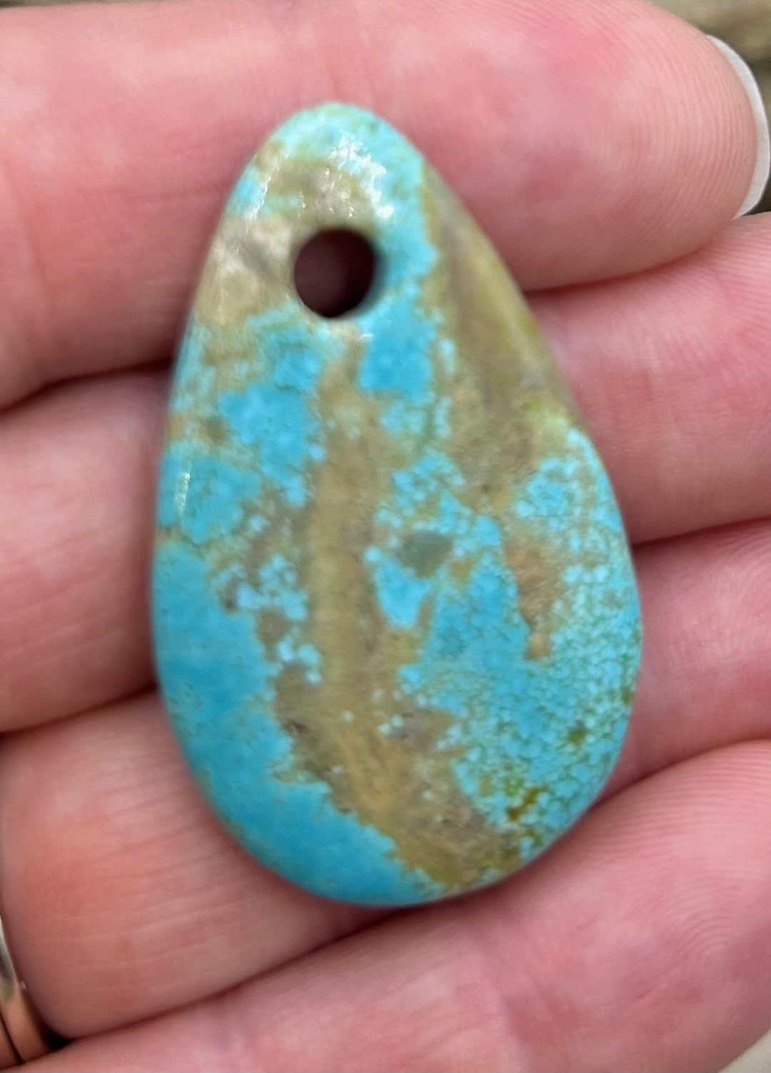 Kingman Turquoise (Arizona) (Large Hole) Focal Pendant Bead
