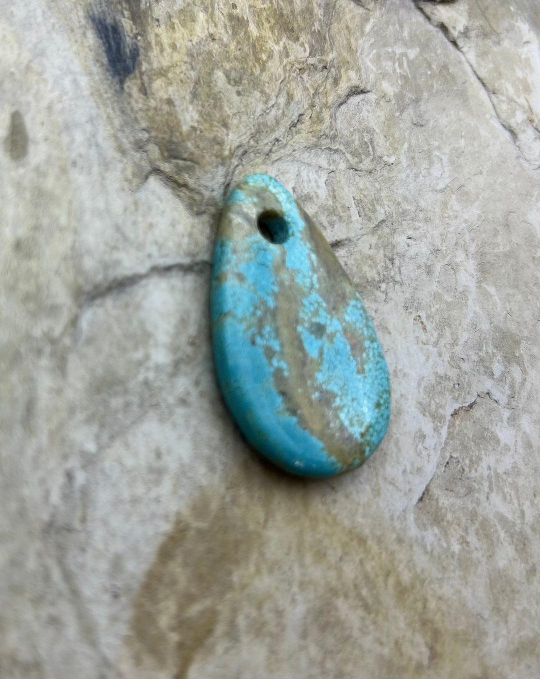 Kingman Turquoise (Arizona) (Large Hole) Focal Pendant Bead