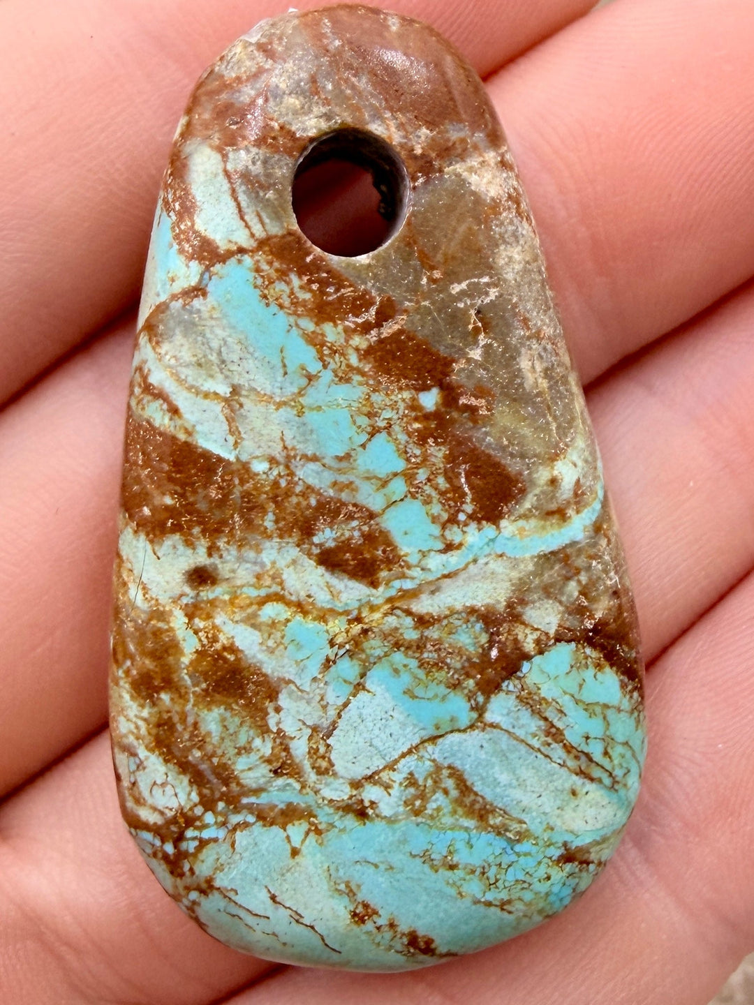 Kingman Turquoise (Arizona) (Large Hole) Focal Pendant Bead