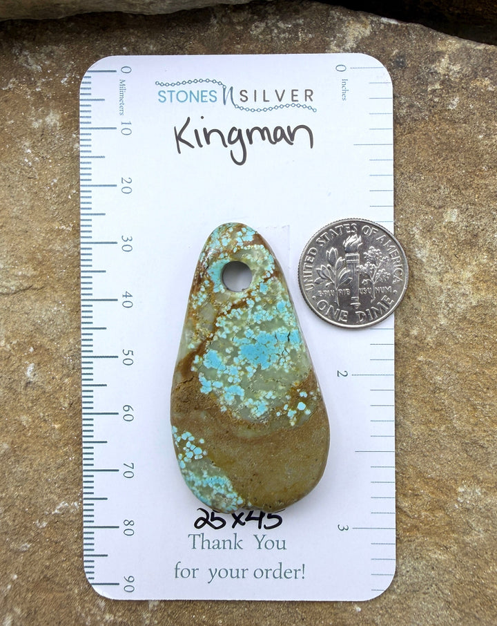 Kingman Turquoise (Arizona) (Large Hole) Focal Pendant Bead