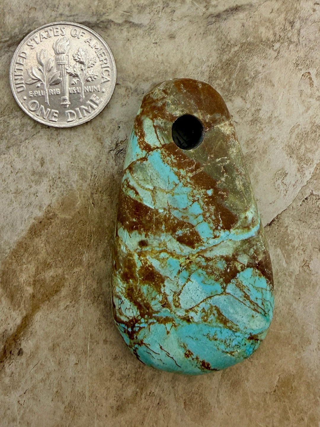 Kingman Turquoise (Arizona) (Large Hole) Focal Pendant Bead