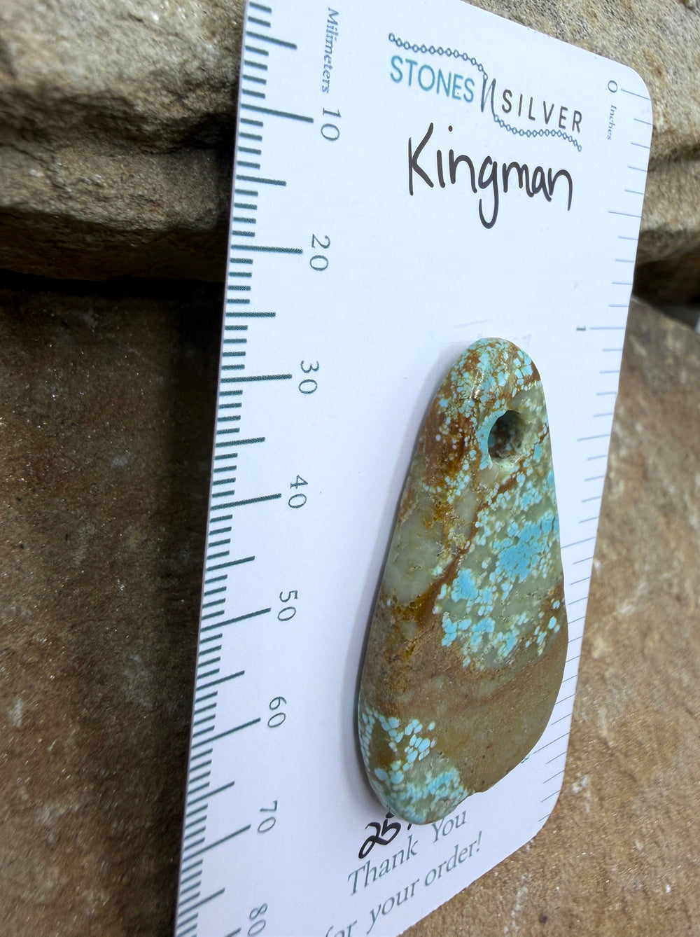 Kingman Turquoise (Arizona) (Large Hole) Focal Pendant Bead