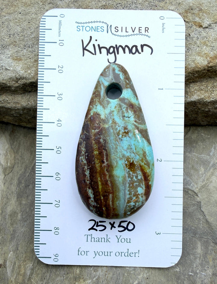 Kingman Turquoise (Arizona) (Large Hole) Focal Pendant Bead