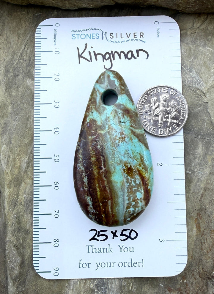 Kingman Turquoise (Arizona) (Large Hole) Focal Pendant Bead