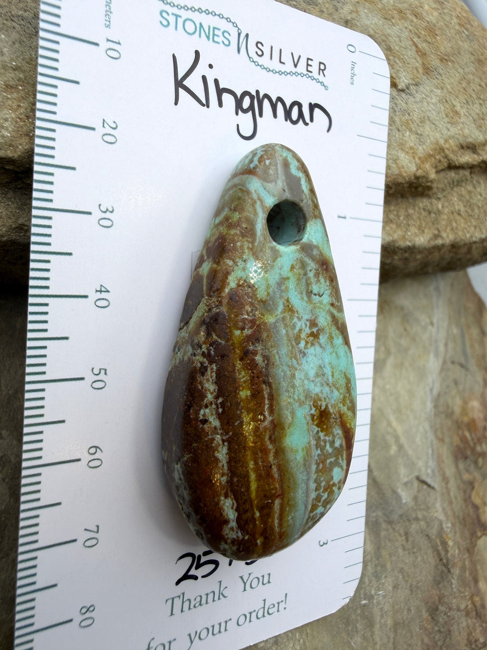 Kingman Turquoise (Arizona) (Large Hole) Focal Pendant Bead
