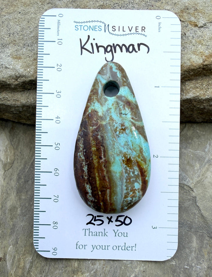 Kingman Turquoise (Arizona) (Large Hole) Focal Pendant Bead
