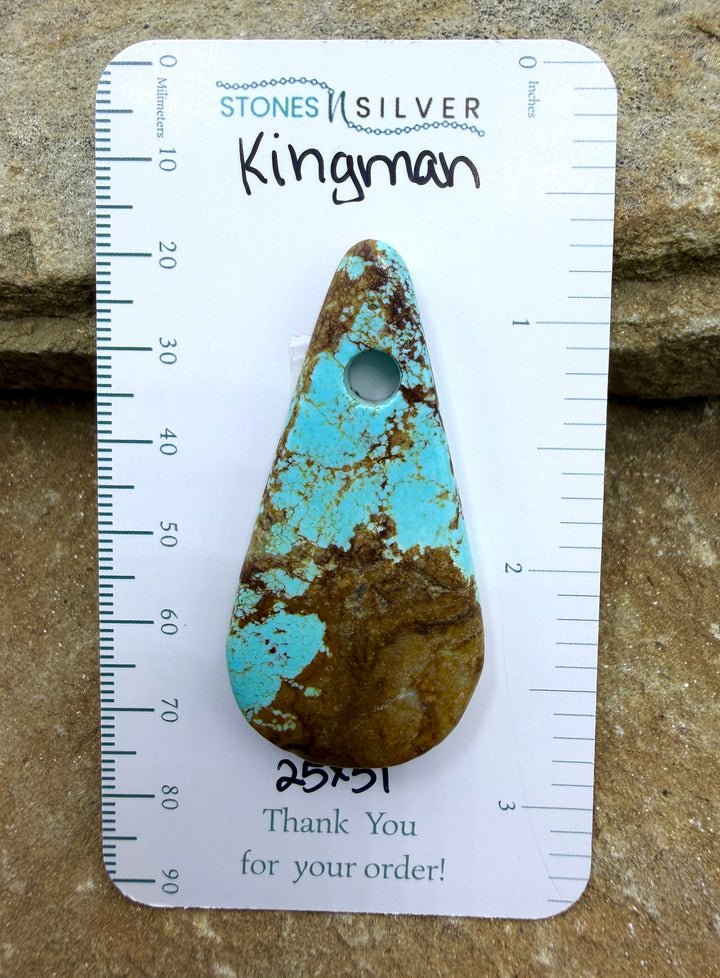 Kingman Turquoise (Arizona) (Large Hole) Focal Pendant Bead