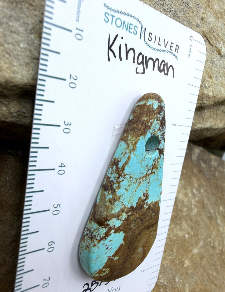 Kingman Turquoise (Arizona) (Large Hole) Focal Pendant Bead
