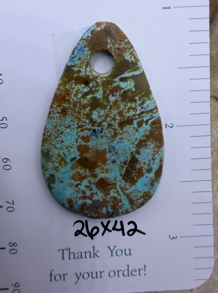 Kingman Turquoise (Arizona) (Large Hole) Focal Pendant Bead