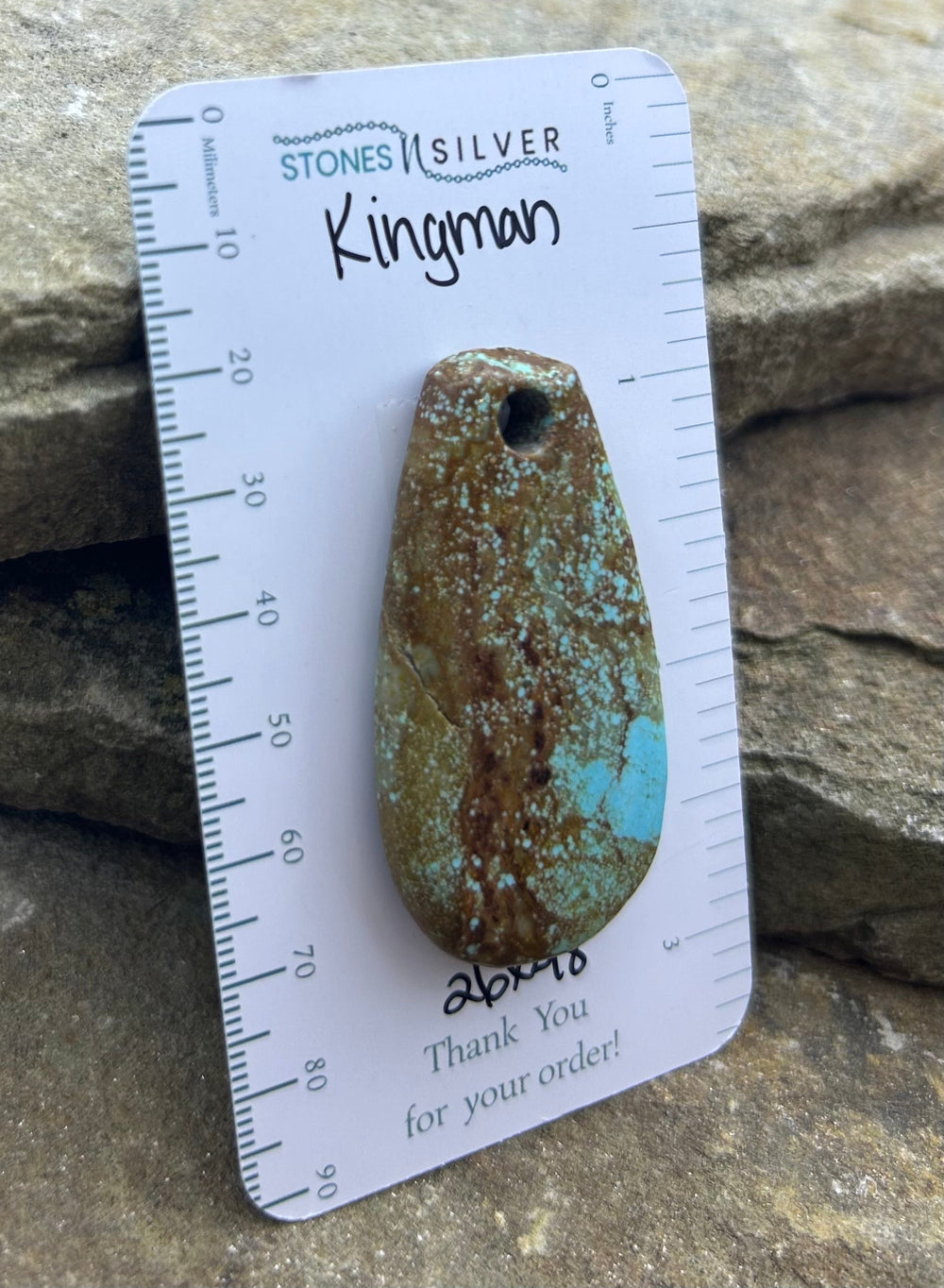 Kingman Turquoise (Arizona) (Large Hole) Focal Pendant Bead