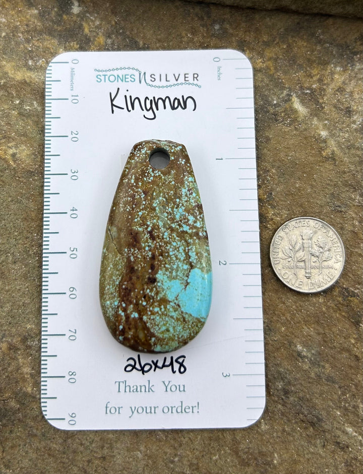 Kingman Turquoise (Arizona) (Large Hole) Focal Pendant Bead