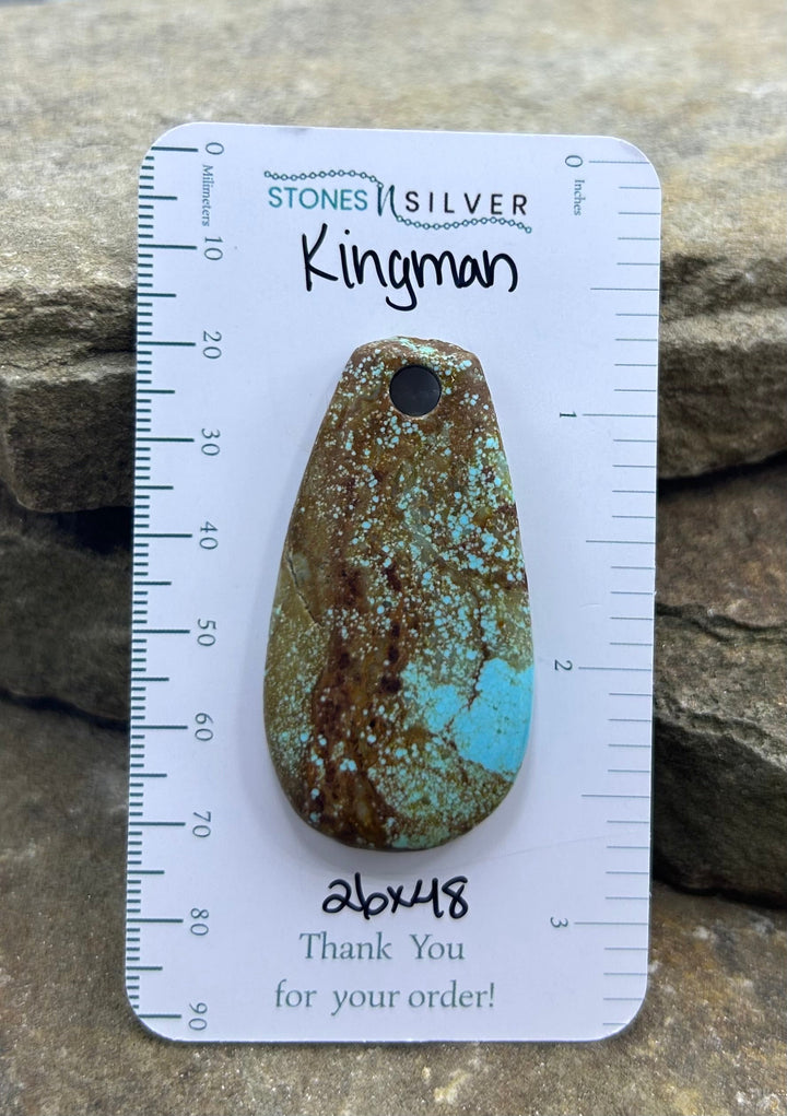 Kingman Turquoise (Arizona) (Large Hole) Focal Pendant Bead
