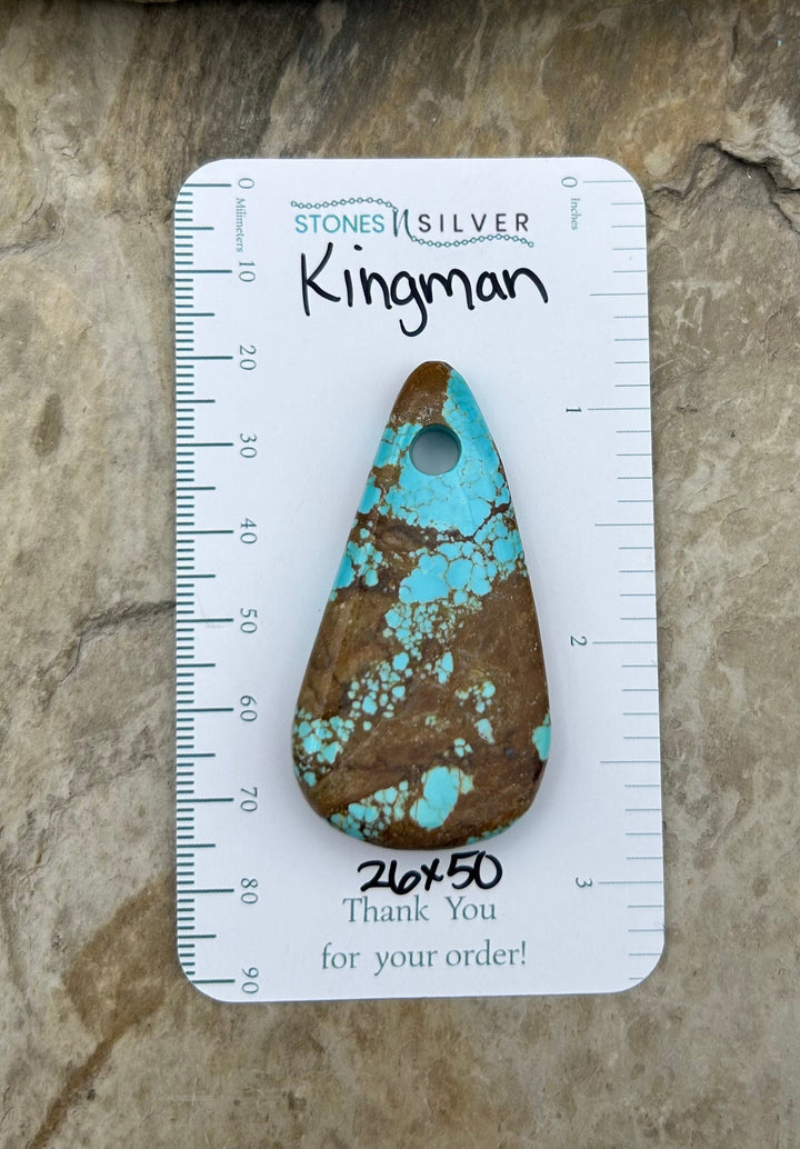 Kingman Turquoise (Arizona) Large Hole Focal Pendant Bead