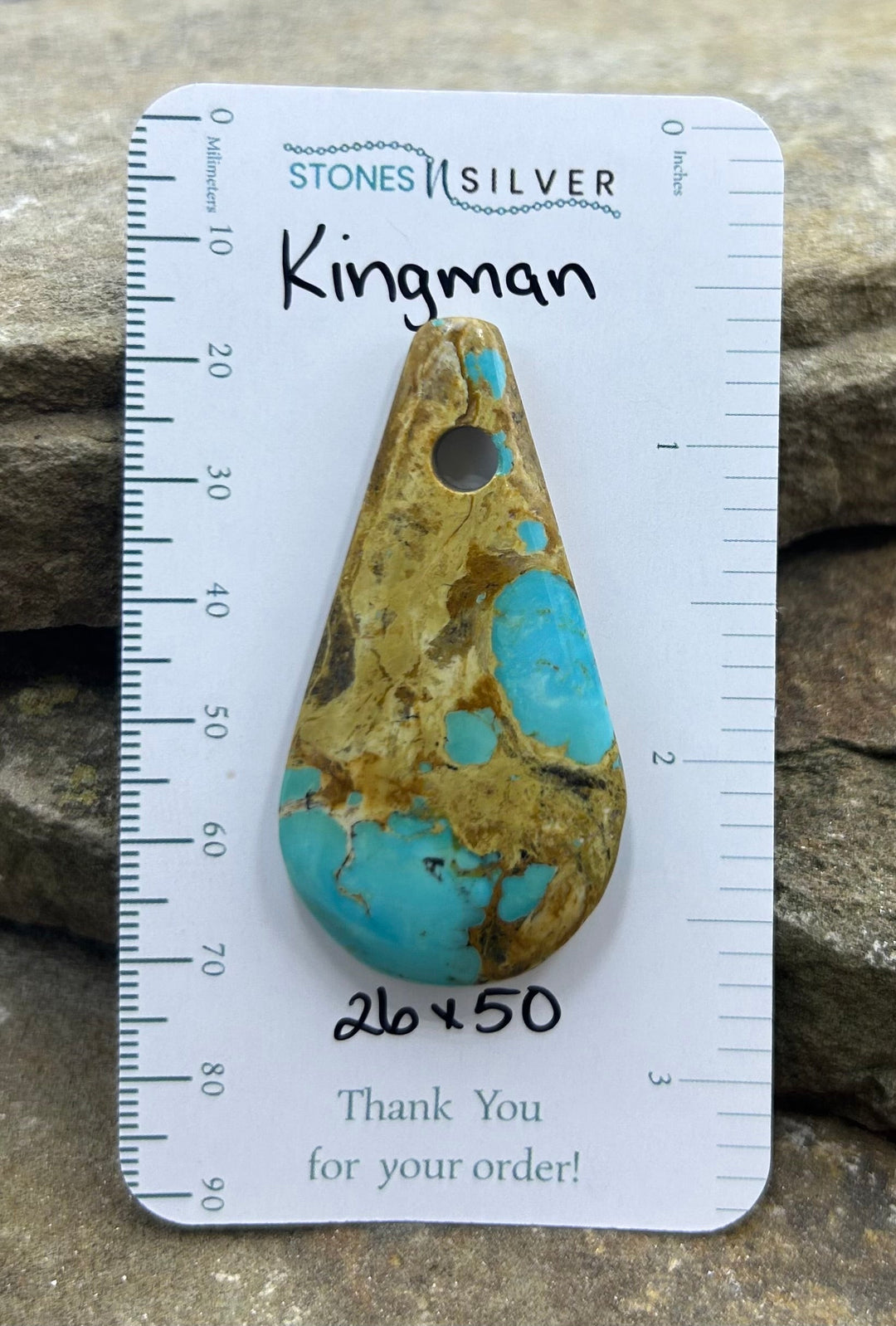 Kingman Turquoise (Arizona) (Large Hole) Focal Pendant Bead