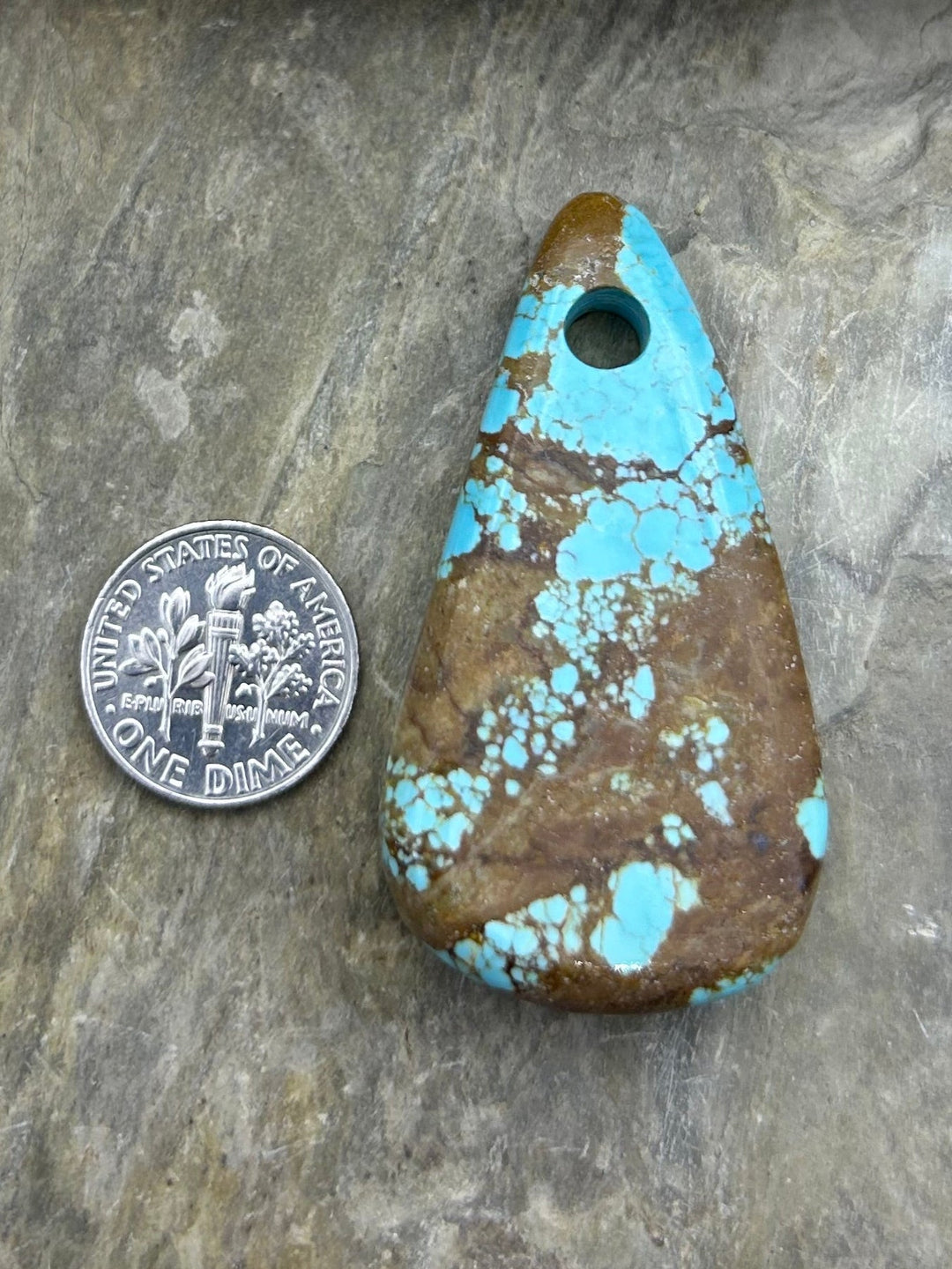 Kingman Turquoise (Arizona) (Large Hole) Focal Pendant Bead