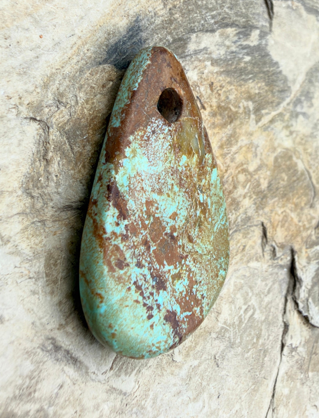 Kingman Turquoise (Arizona) Large Hole Focal Pendant Bead