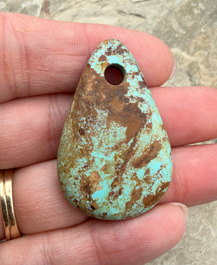 Kingman Turquoise (Arizona) Large Hole Focal Pendant Bead
