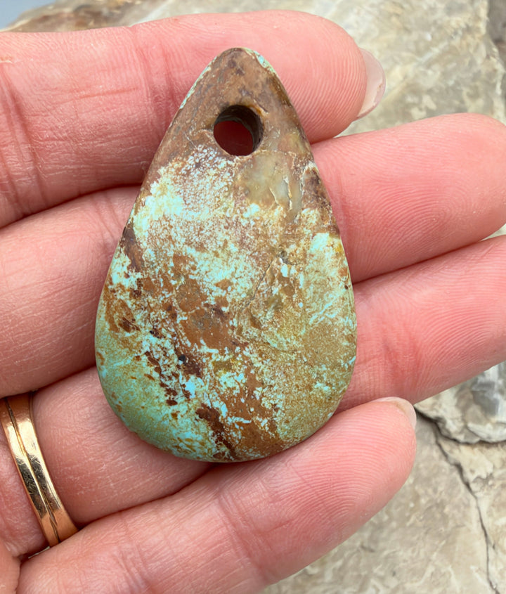 Kingman Turquoise (Arizona) Large Hole Focal Pendant Bead