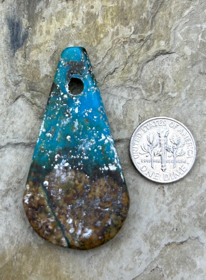 Kingman Turquoise (Arizona) (Large Hole) Focal Pendant Bead
