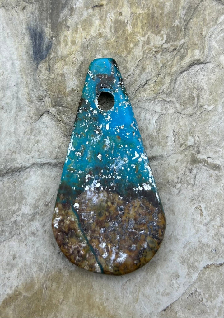 Kingman Turquoise (Arizona) (Large Hole) Focal Pendant Bead