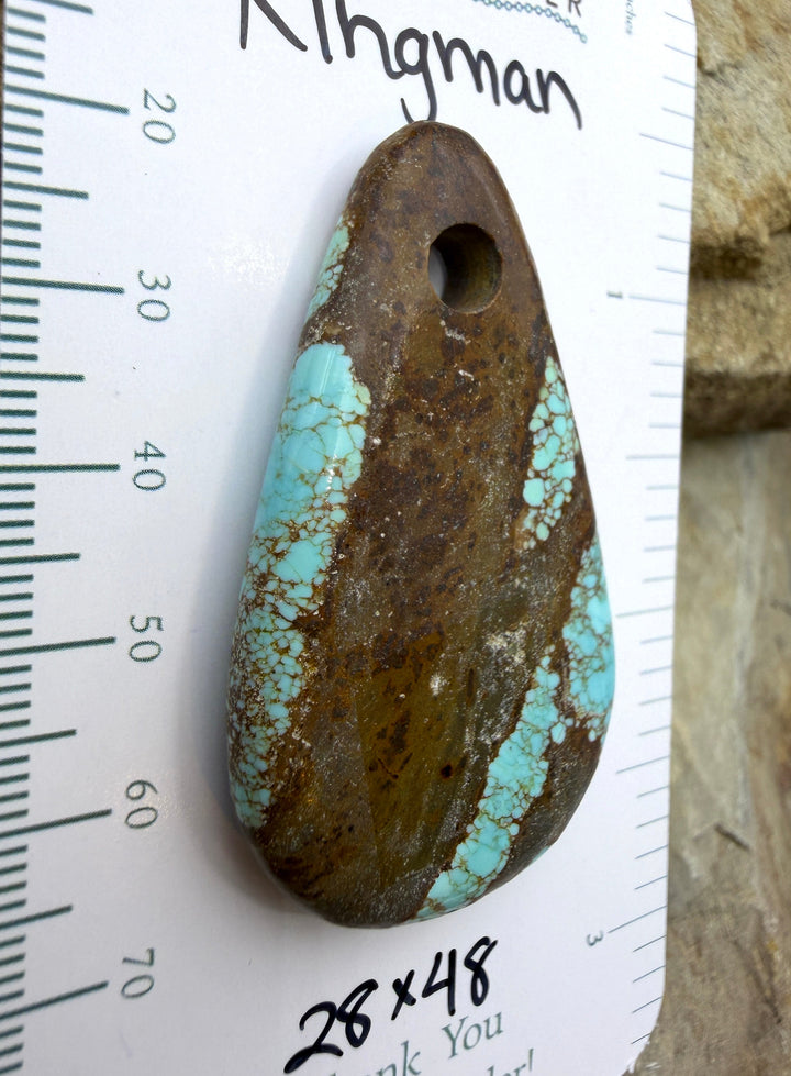 Kingman Turquoise (Arizona) (Large Hole) Focal Pendant Bead