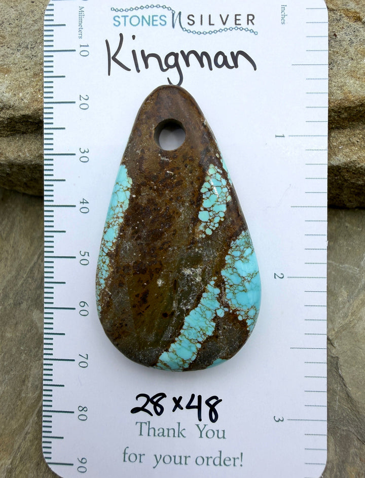Kingman Turquoise (Arizona) (Large Hole) Focal Pendant Bead