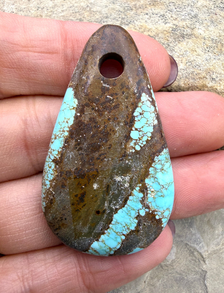 Kingman Turquoise (Arizona) (Large Hole) Focal Pendant Bead